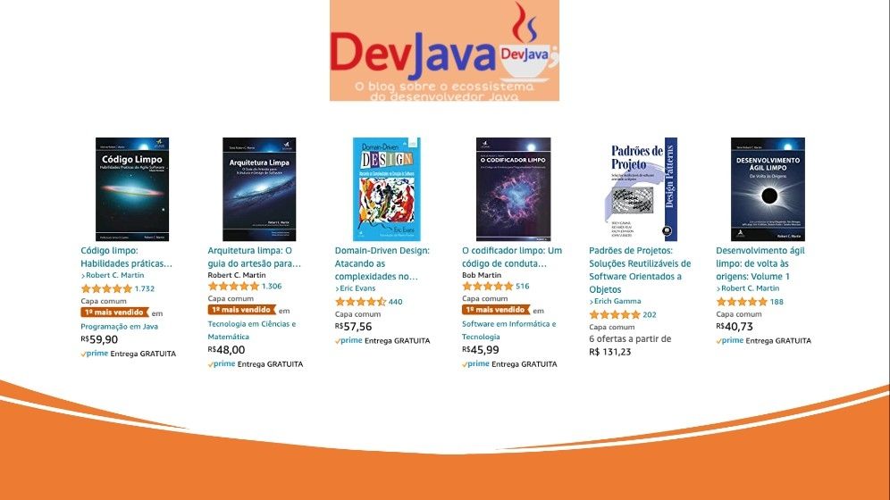 devjavabr's tweet card. As Obras do Robert C. Matin (Uncle Bob) estão bombando na Amazon. Aproveite a Black Friday para investir em sua carreira, links de dicas de livros abaixo: Código limpo: Habilidades práticas do Agile...