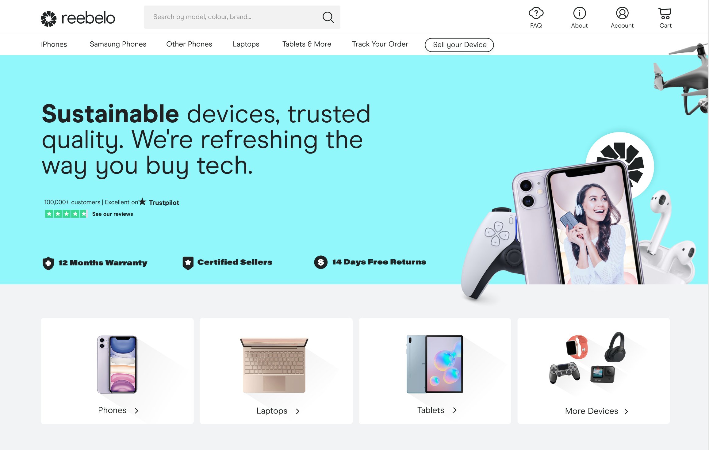 mikeconkey's tweet card. New embedded financial services include a buyback program and device upgrade options while Reebelo's warranty program grew 330% since 2021.