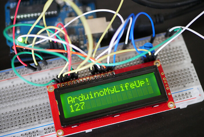 arduinomylifeup's tweet card. How to connect a liquid crystal display up to the Arduino.