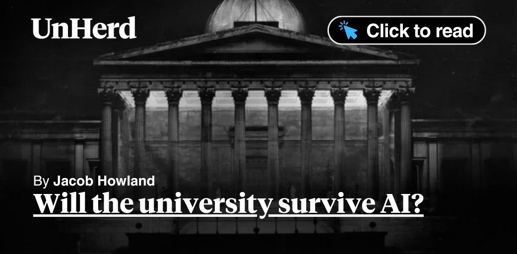 insightsbydavid's tweet card. Will the university survive AI?