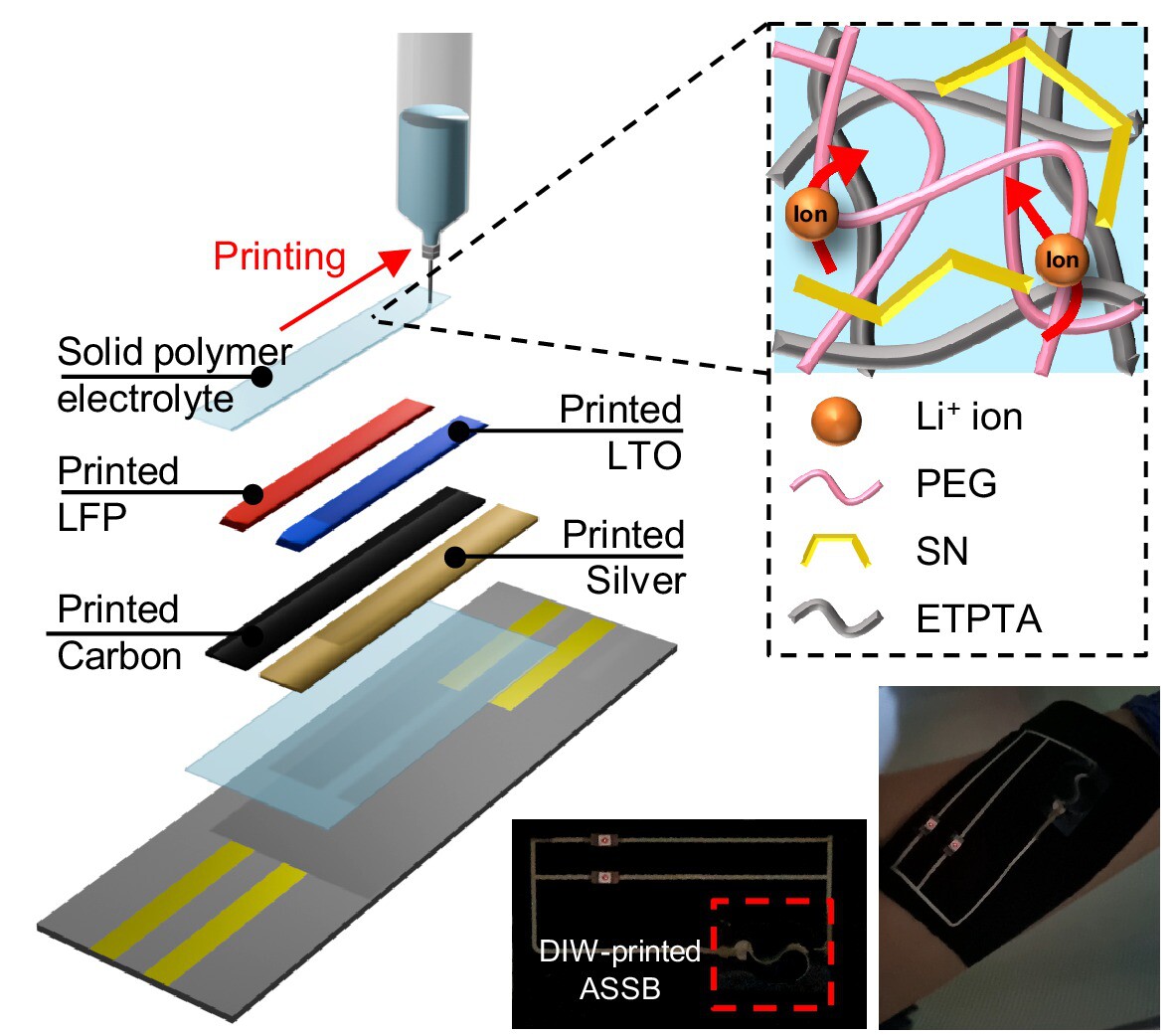 ChaoyiInfoMat6's tweet card. This study presents a novel solvent-free solid polymer electrolyte (SPE) with optimized phase tuning, enabling high ionic conductivity and high-resolution patterning via direct ink writing (DIW)...