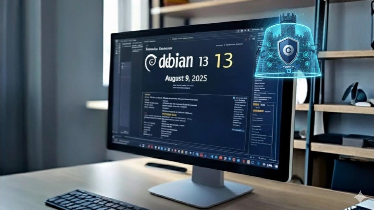 RikerLinux's tweet card. Debian 13 é SEGURO? 😱