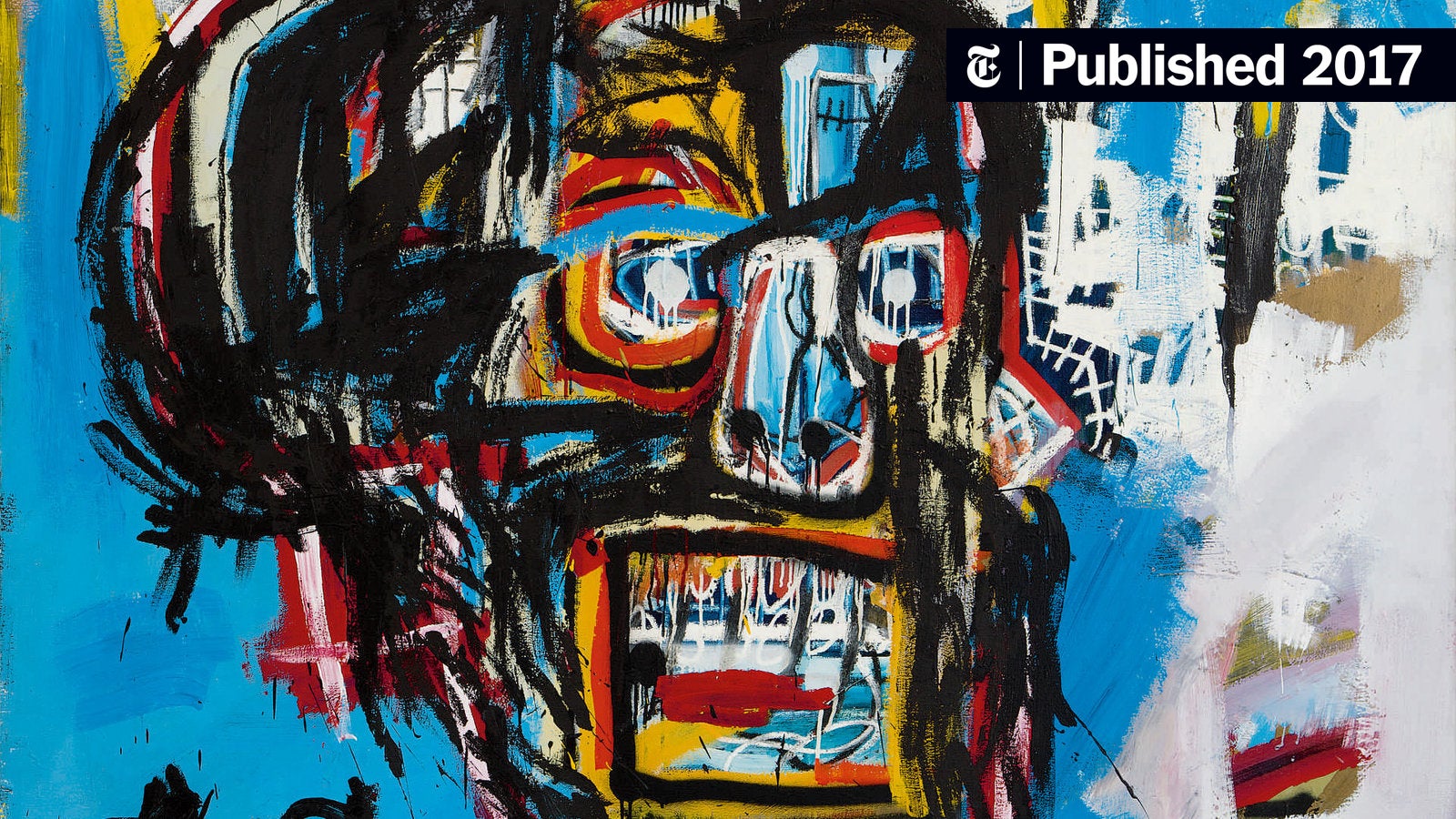 nytimes's tweet card. Basquiat’s vibrant painting of a face in the shape of a skull set an auction record for a work by any American artist, beating Andy Warhol.