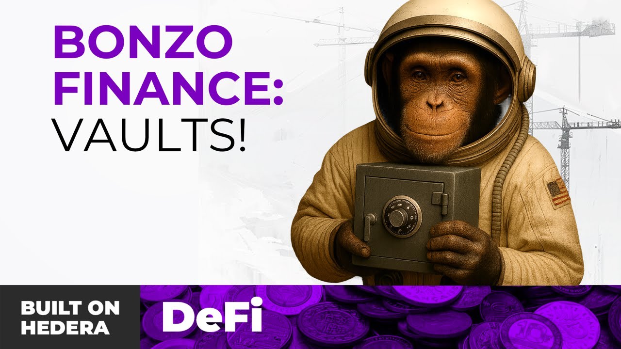 thehbarbull's tweet card. Built on Hedera - Bonzo Finance - Vaults