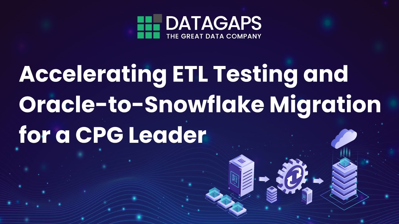 DatagapsTeam's tweet card. Accelerating ETL Testing and Oracle-to-Snowflake Migration for a CPG...