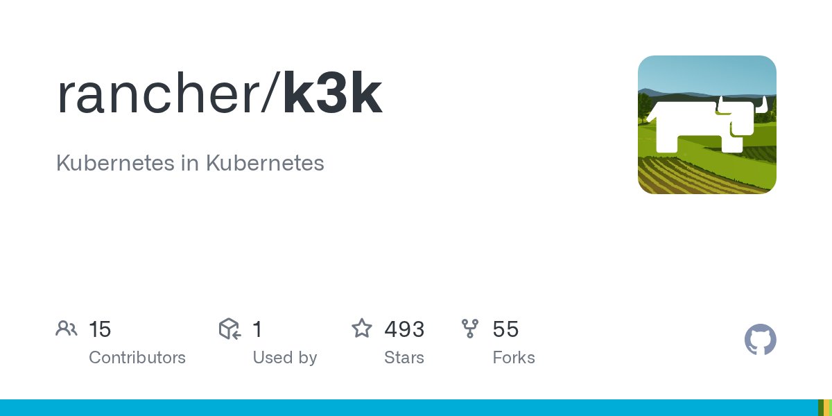 K8sArchitect's tweet card. Kubernetes in Kubernetes. Contribute to rancher/k3k development by creating an account on GitHub.