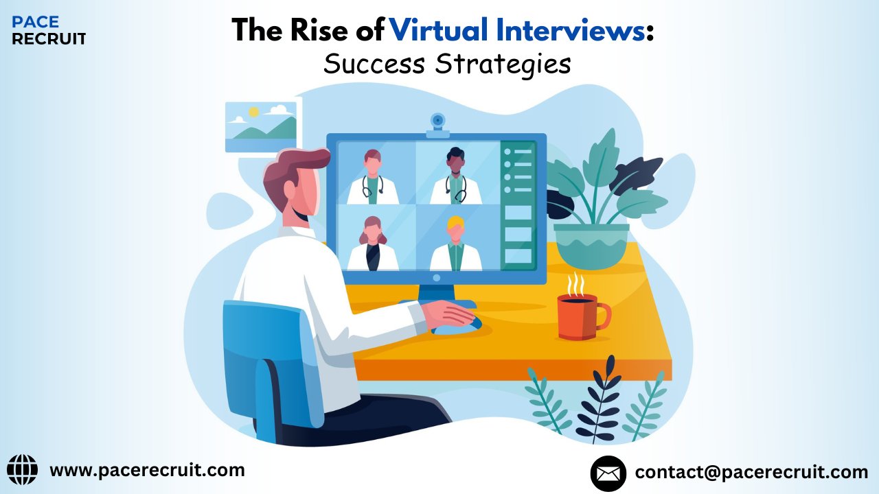 PACE_Recruit's tweet card. Master virtual interviews best practices with expert advice for candidates and employers. Streamline hiring and minimize mistakes in a digital-first economy.