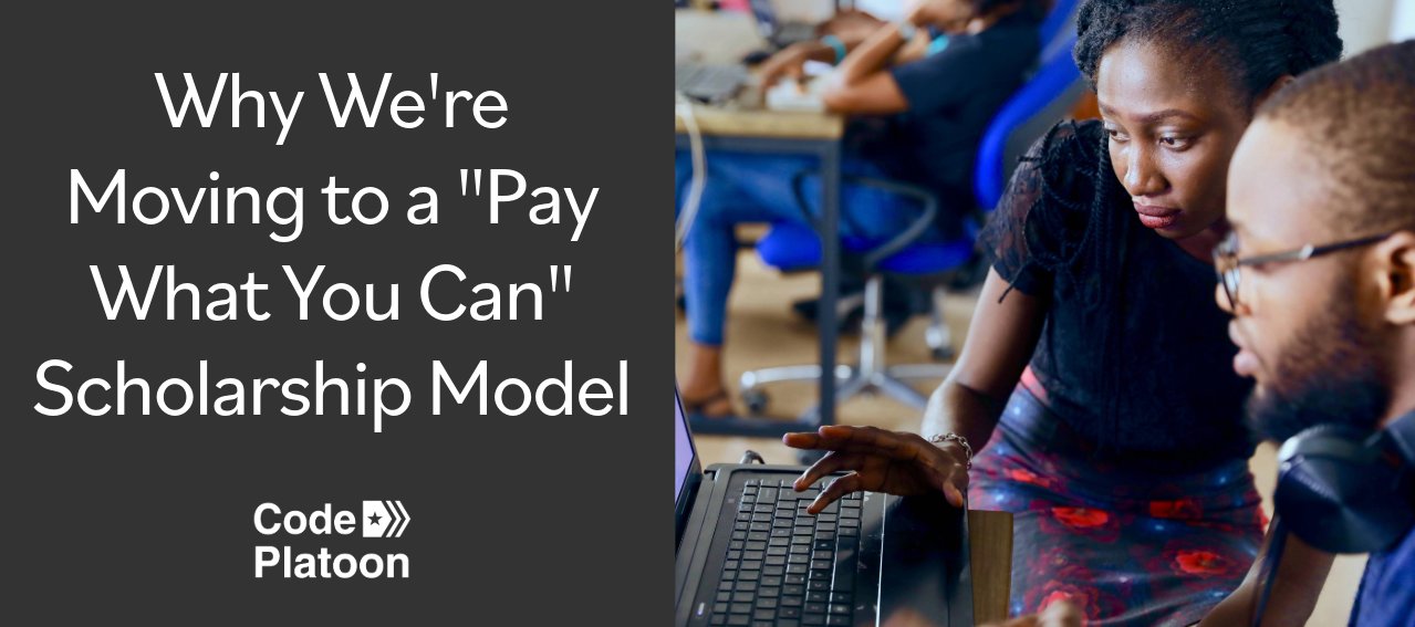 Samantha10rrnv's tweet card. Code Platoon simplifies tuition with a new “Pay What You Can” scholarship model, ensuring all Veterans and military dependents can access tech education.