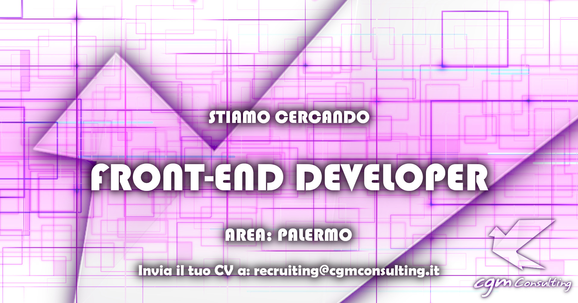 CGMConsulting's tweet card. CGM Consulting ricerca Front-end Developer a Taranto da inserire su un progetto. Scopri i dettagli dell'offerta e invia il tuo curriculum vitae.