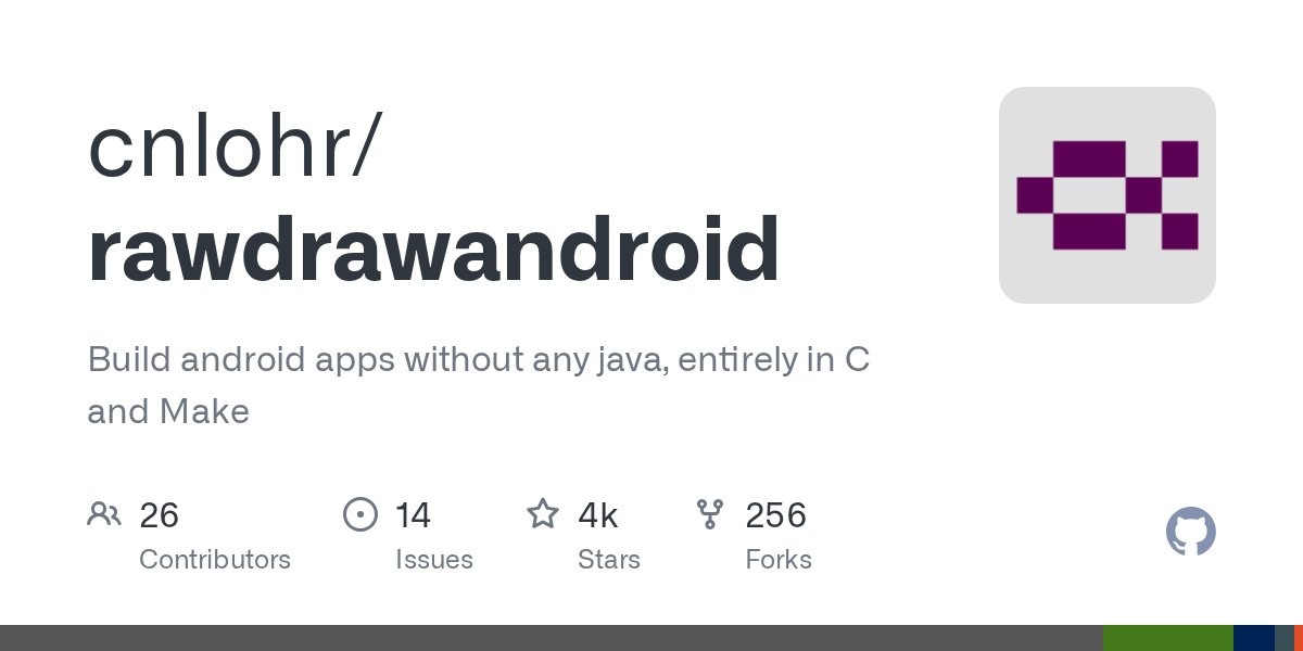 TheDevilOps's tweet card. Build android apps without any java, entirely in C and Make - cnlohr/rawdrawandroid