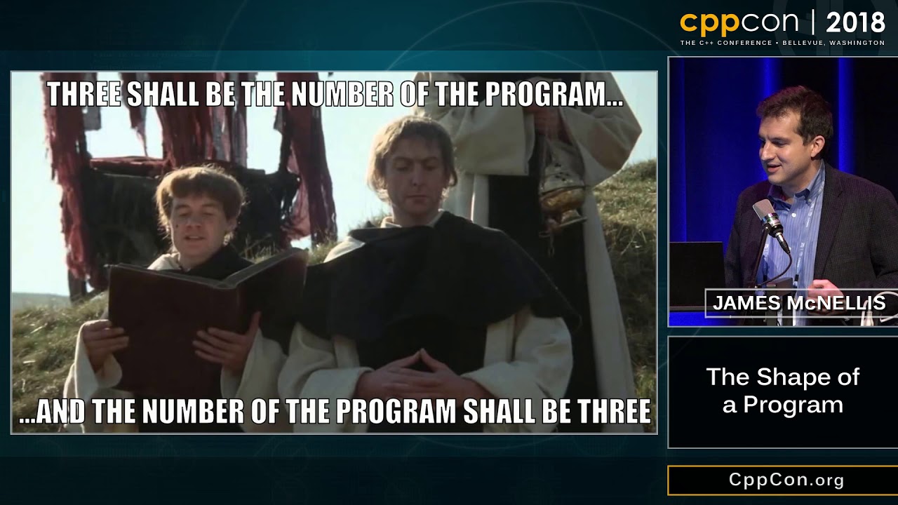 malinengineer's tweet card. CppCon 2018: James McNellis “The Shape of a Program”