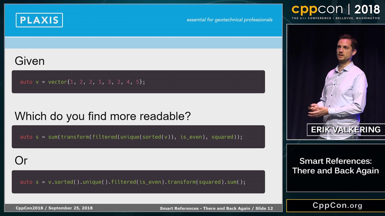 erikvalkering's tweet card. Smart References: There and Back Again - Erik Valkering [ CppCon 2018...