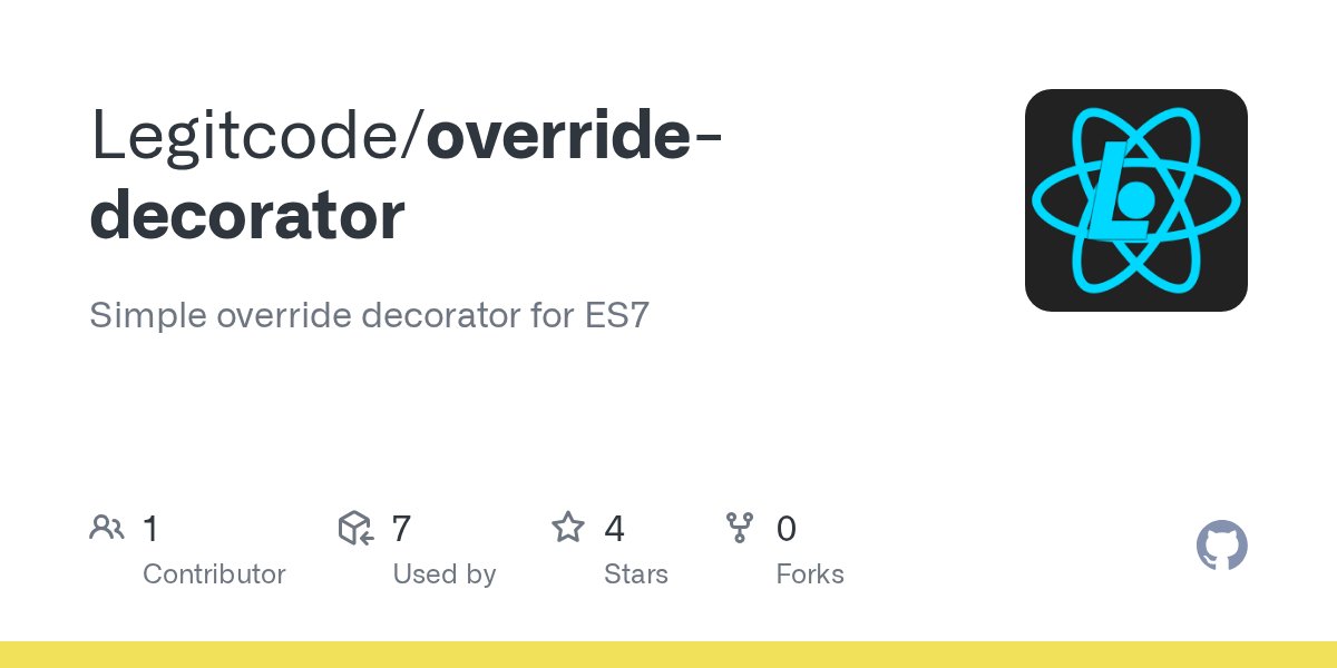 legitcode's tweet card. Simple override decorator for ES7. Contribute to Legitcode/override-decorator development by creating an account on GitHub.
