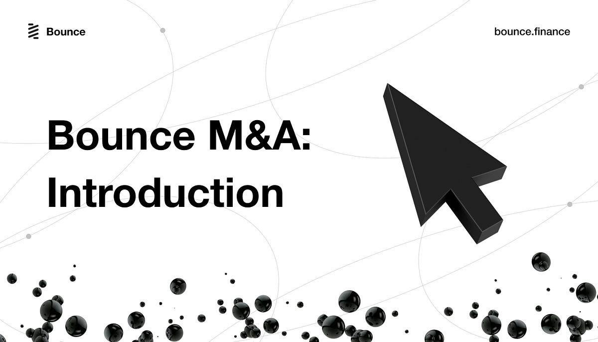 bounce_finance's tweet card. Infrastructure for a community oriented merger and acquisition process