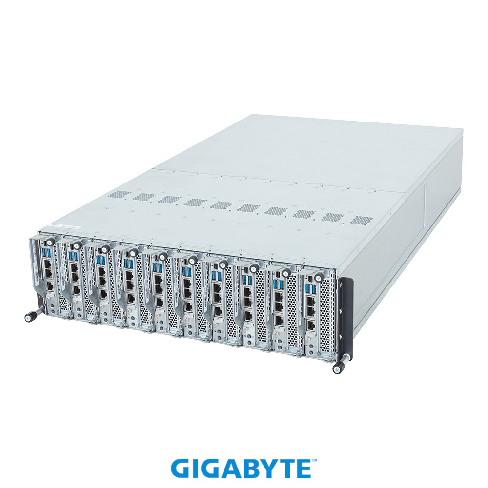 GigaComputing's tweet card. Blade Server - AMD EPYC™ 4005 & Ryzen™ 9000 - 3U 10-Node UP 20-Bay Gen5 NVMe/SATA