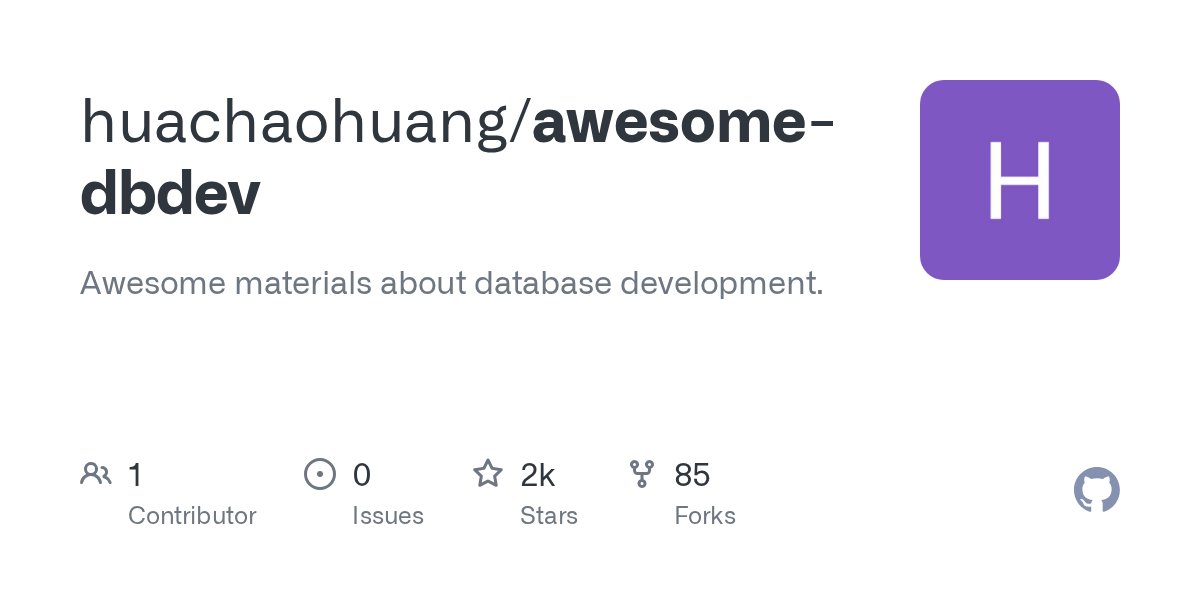 firozkhxn_'s tweet card. Awesome materials about database development. Contribute to huachaohuang/awesome-dbdev development by creating an account on GitHub.