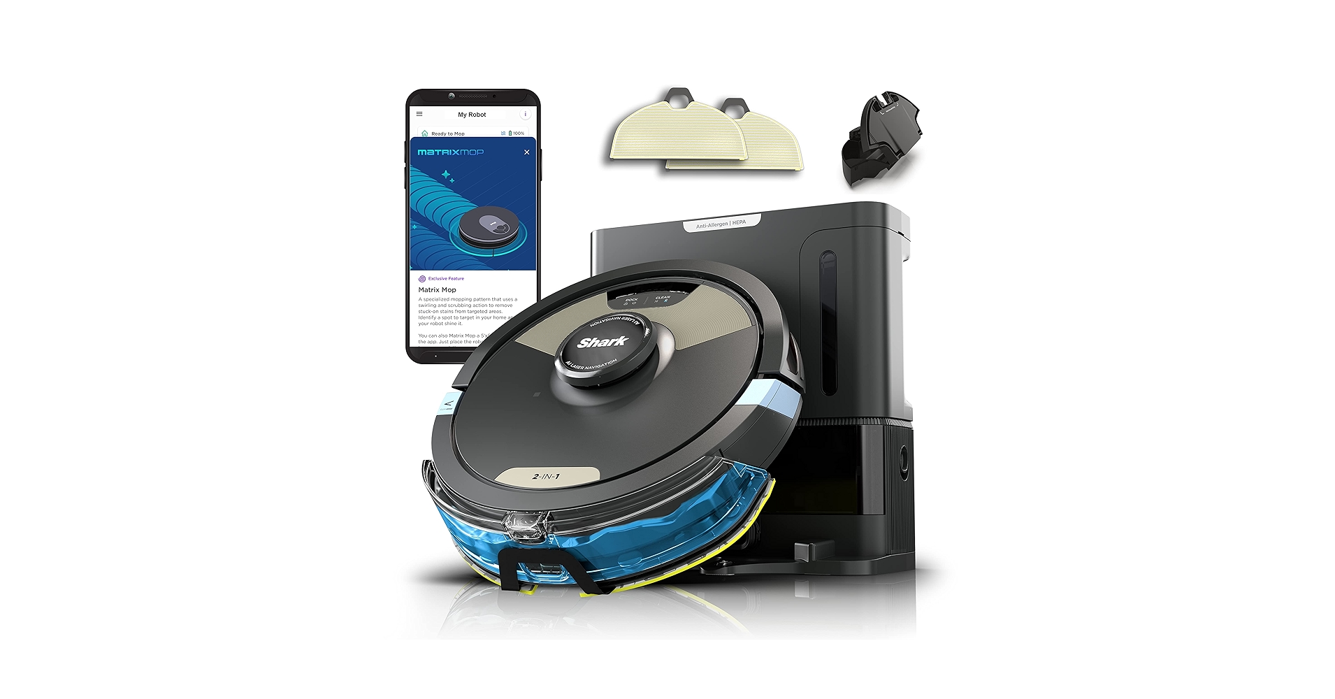 DealBeeDealsUSA's tweet card. The Shark Matrix Plus 2-in-1 Robot combines an ultra-powerful vacuum with Sonic Mopping for a complete clean from start to finish. First, it’s an ultra-powerful whole home vacuum on carpets and...