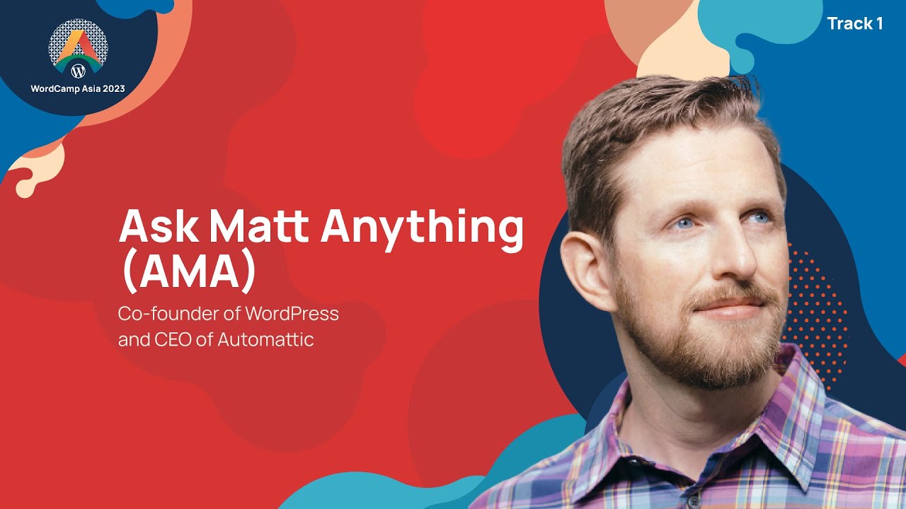 WordPress's tweet card. Ask Matt Anything (AMA): WordCamp Asia 2023