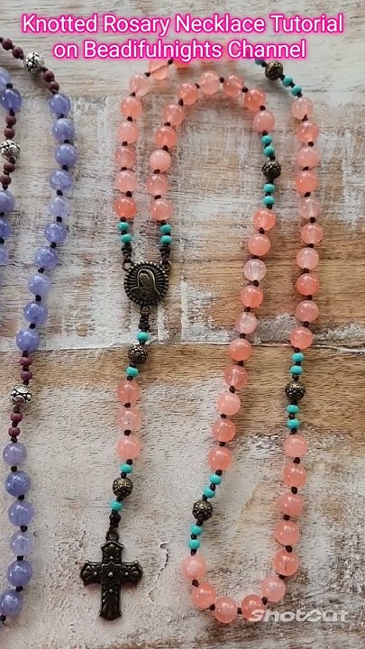 beadifulnights's tweet card. Knotted Rosary Necklace Tutorial #rosary #beadingtutorials #knotting...