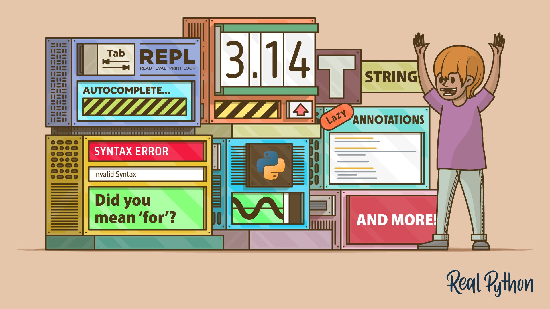 pycoders's tweet card. Learn what's new in Python 3.14, including an upgraded REPL, template strings, lazy annotations, and subinterpreters, with examples to try in your code.