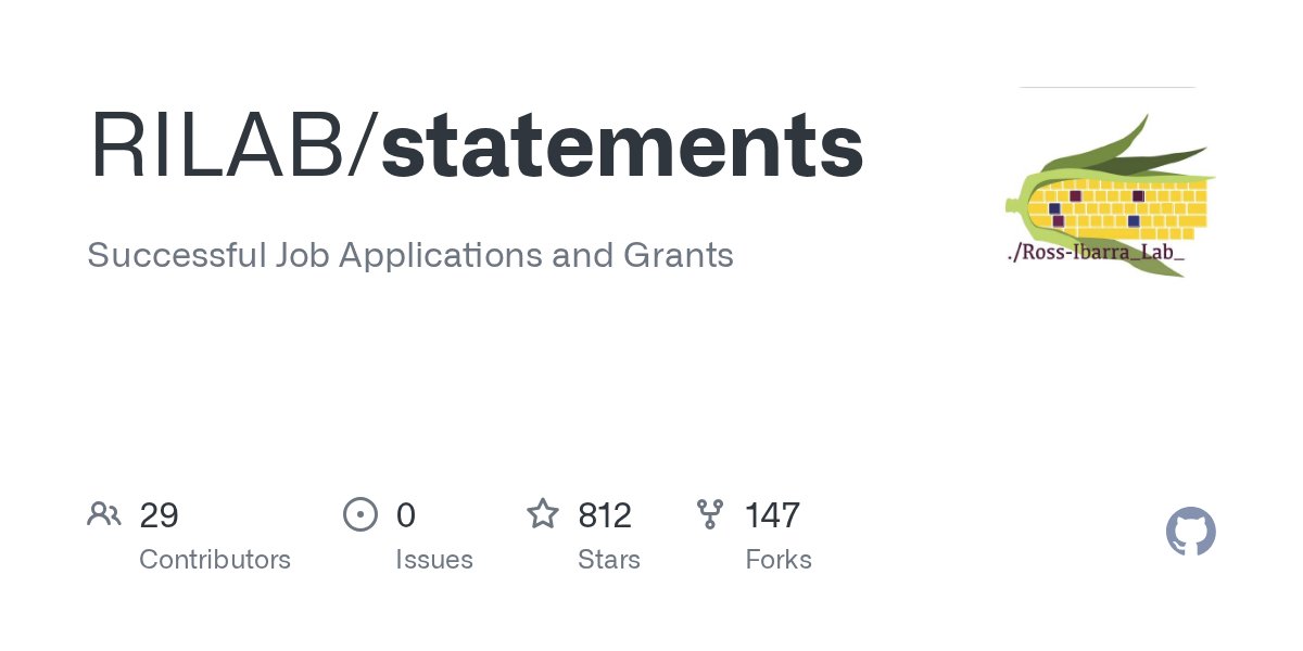 jrossibarra's tweet card. Successful Job Applications and Grants. Contribute to RILAB/statements development by creating an account on GitHub.