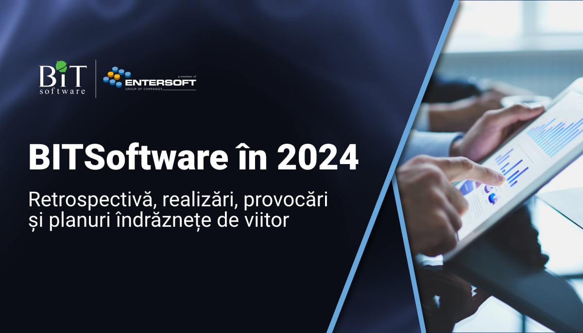 BITSoftware's tweet card. Retrospectiva anului 2024: realizări, provocări și planuri pentru viitor în transformarea digitală a mediului de afaceri românesc.