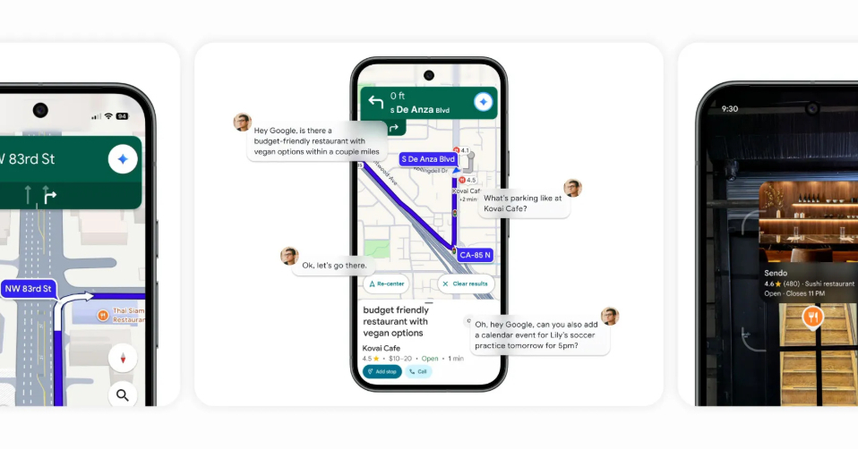 itmedia_news's tweet card. Googleは、「Googleマップ」にGemini採用の4つ新機能を追加すると発表した。ナビ音声がGeminiになり、「（目印）の角を右折」など直感的な案内になる。ナビのGemini統合以外はまずは米国で展開する。