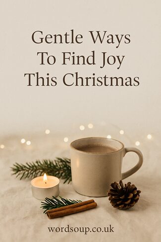 WordSoupBlog's tweet card. Not feeling festive? Discover gentle ways to find peace, warmth, and small moments of joy this Christmas, no pressure, just kindness and calm.