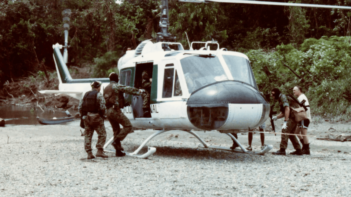 CJEHudson's tweet card. British mercenaries arrived twice in Colombia in a 3-year period with the objective of targeting FARC headquarters and Pablo Escobar.