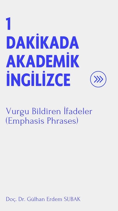 DocDrSubak's tweet card. 1 Dakikada Akademik İngilizce | Vurgu Bildiren İfadeler (It is...