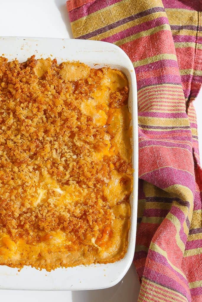 servfromscratch's tweet card. Southern Baked Mac and Cheese - decadent, comforting, and creamy mac and cheese recipe perfect as one of your Thanksgiving side dishes or a regular Sunday dinner menu item.