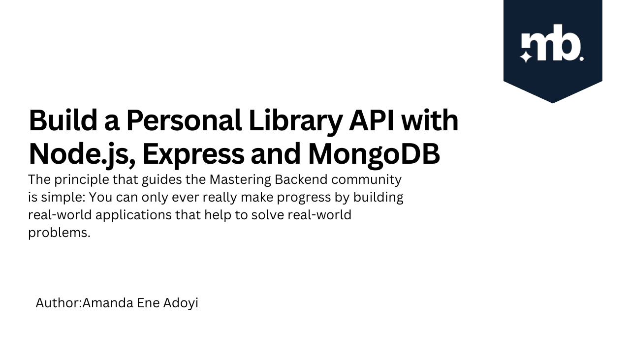 master_backend's tweet card. The principle that guides the Mastering Backend community is simple: You can only ever really make progress by building real-world applications which help to solve real-world problems. If you’re...