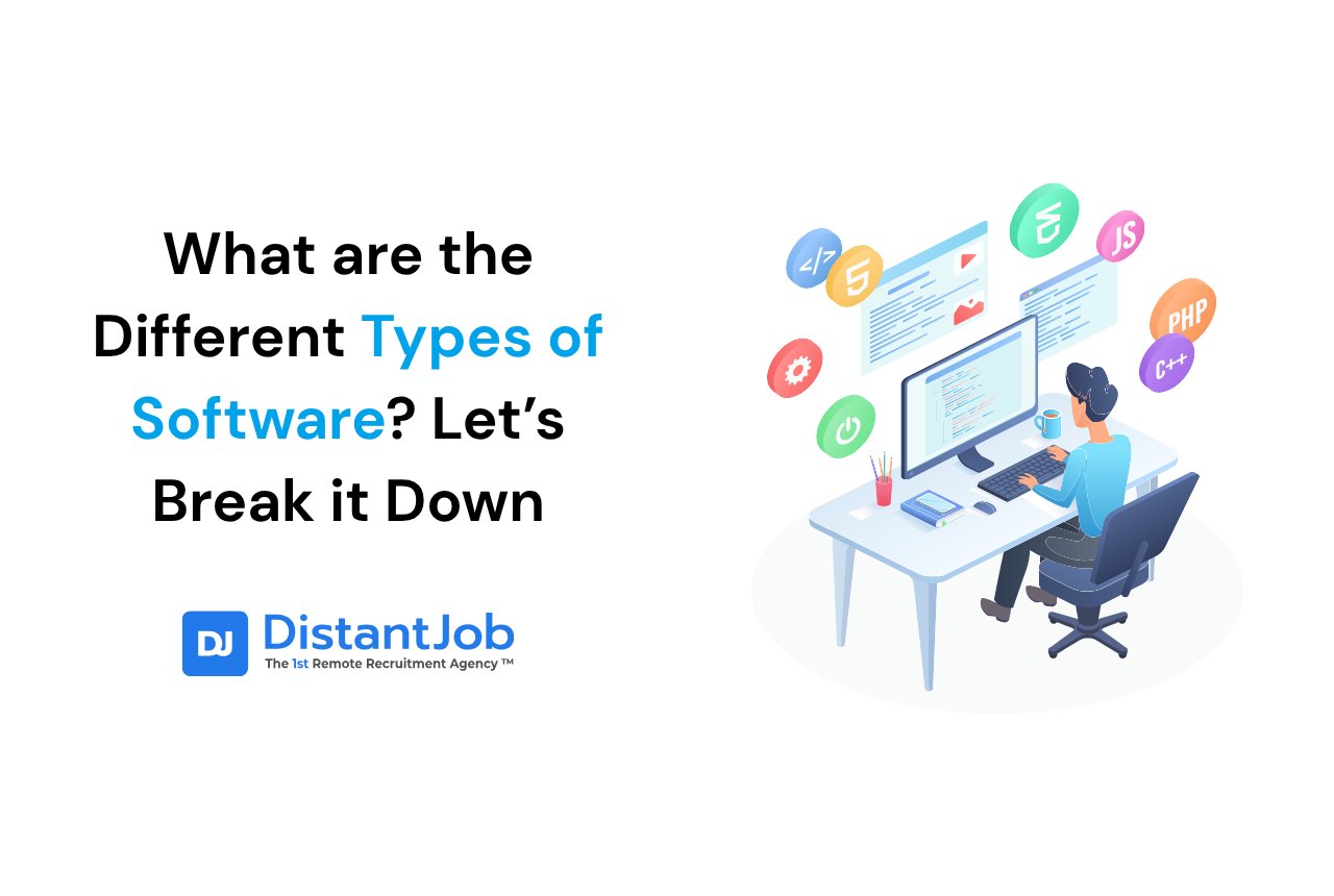 DistantJob's tweet card. Understanding the different types of software is essential whether you're choosing tools for your business. Know more here!