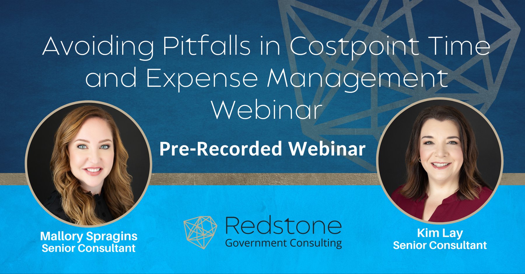 RedstoneGCI's tweet card. This FREE webinar offers attendees practical guidance on key considerations and common missteps in Deltek Costpoint Time and Expense modules