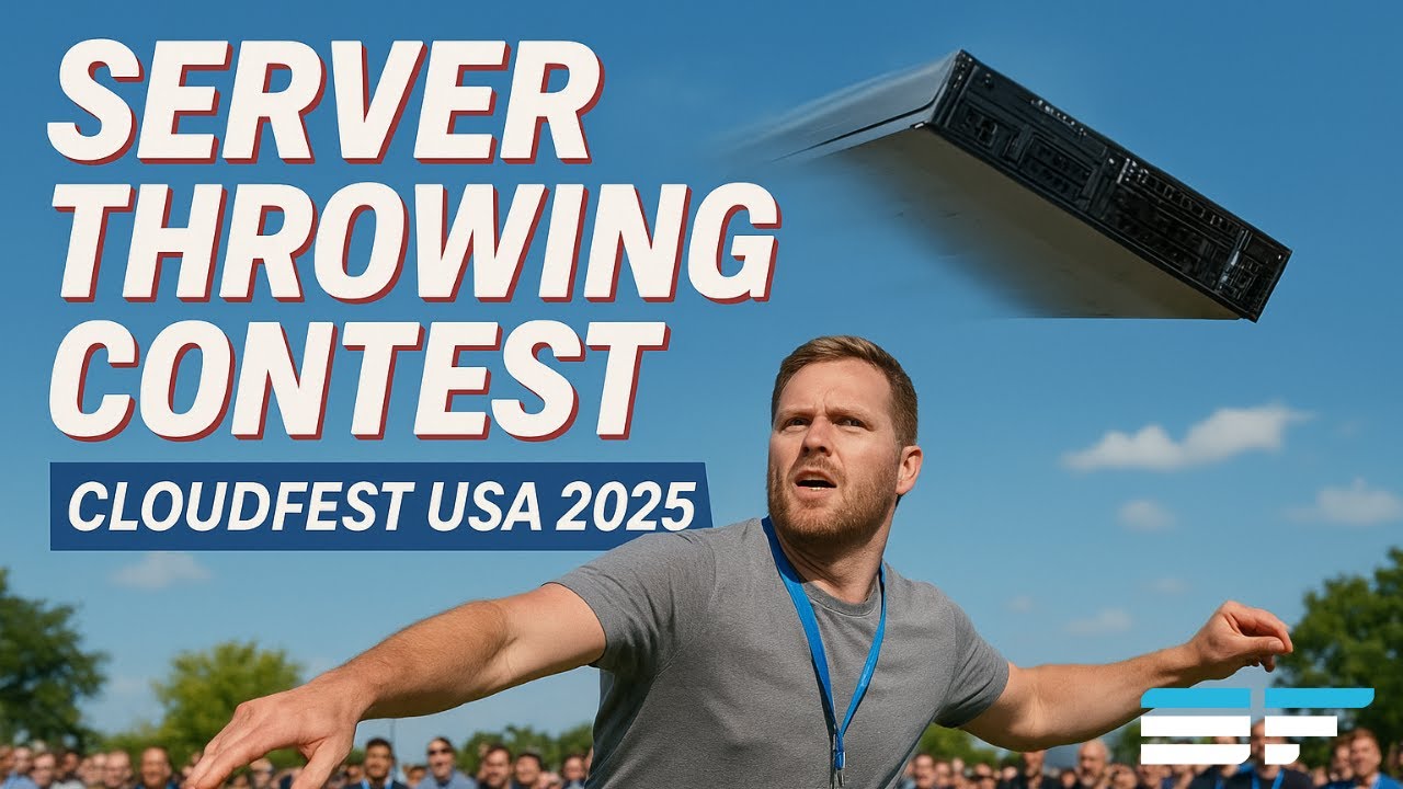 ServerFactory's tweet card. The Ultimate Server Throwdown! | CloudFest USA 2025 Server Throwing...