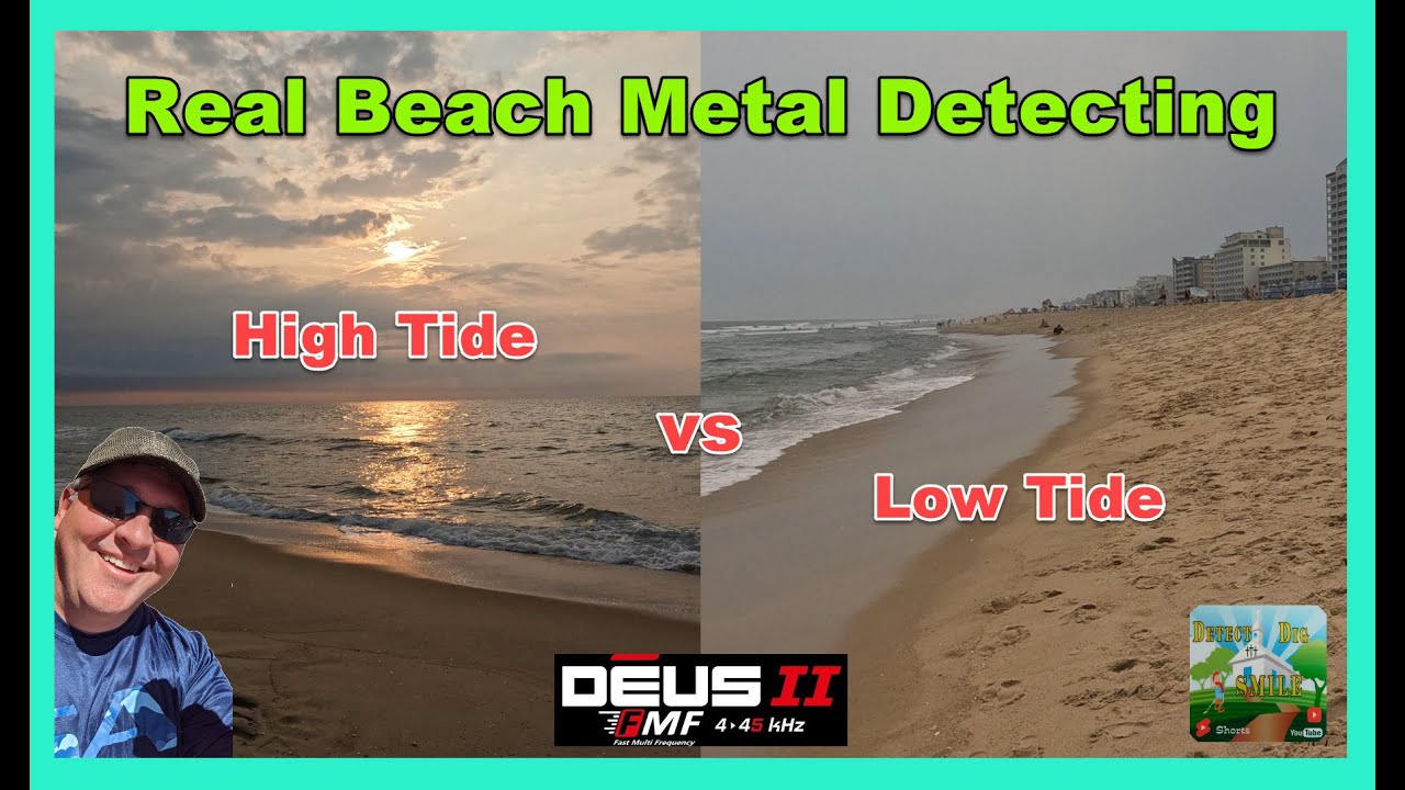 DetectDigSmile's tweet card. Real Beach metal detecting High tide vs Low tide Deus 2