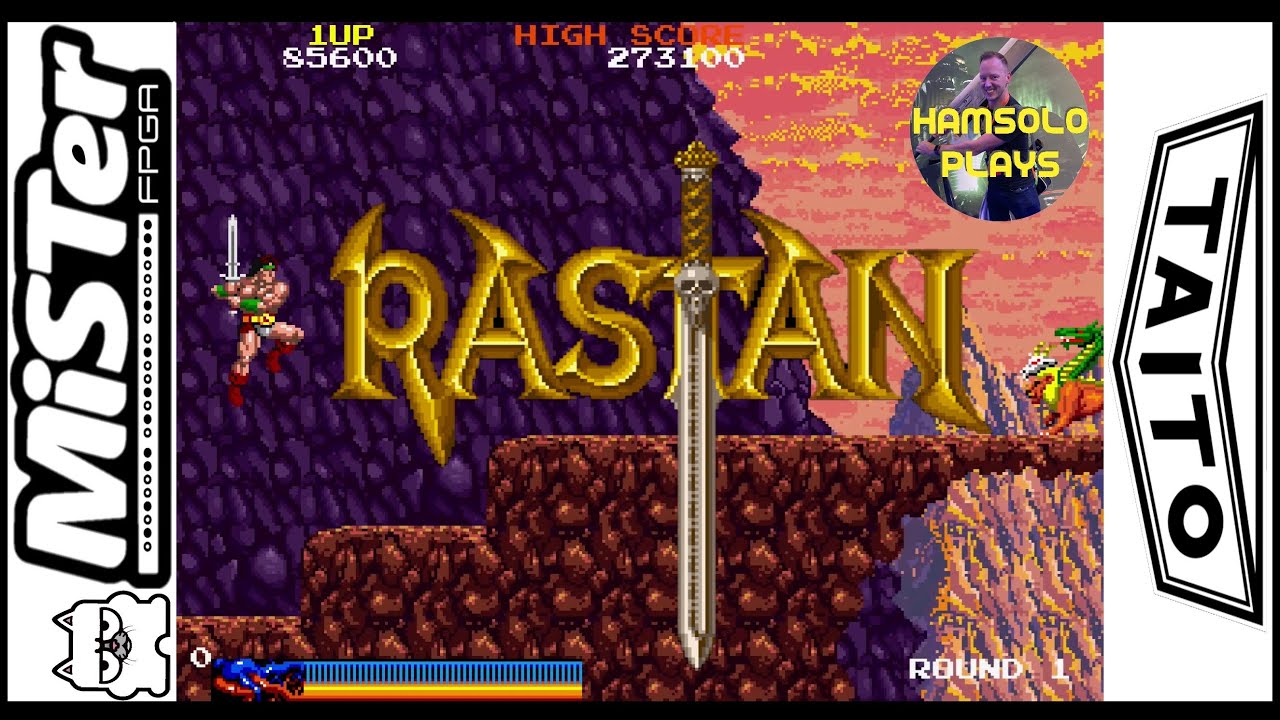 Jonxs's tweet card. Rastan (MiSTer FPGA / Arcade Core / Taito / Jotego) 1440p 60fps