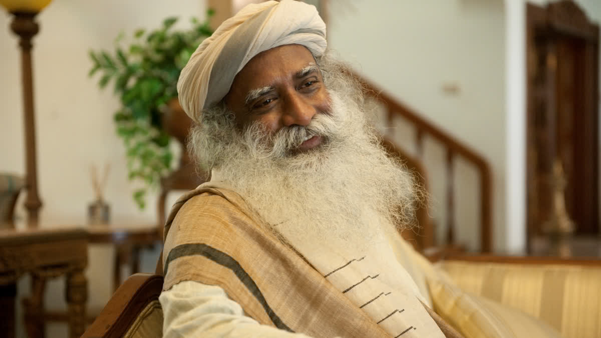 ETVBharatEng's tweet card. Sadhguru opens up about life beyond material living, yoga for wellbeing, and how being mentally healthy is the biggest achievement of an individual