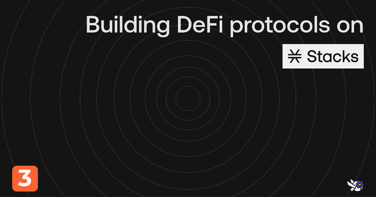 LearnWeb3IO's tweet card. LearnWeb3 x Stacks have added a third course to the Stacks Developer Degree - this time focusing on learning about core DeFi primitives and protocols to build your own multisigs, flash loans, and...