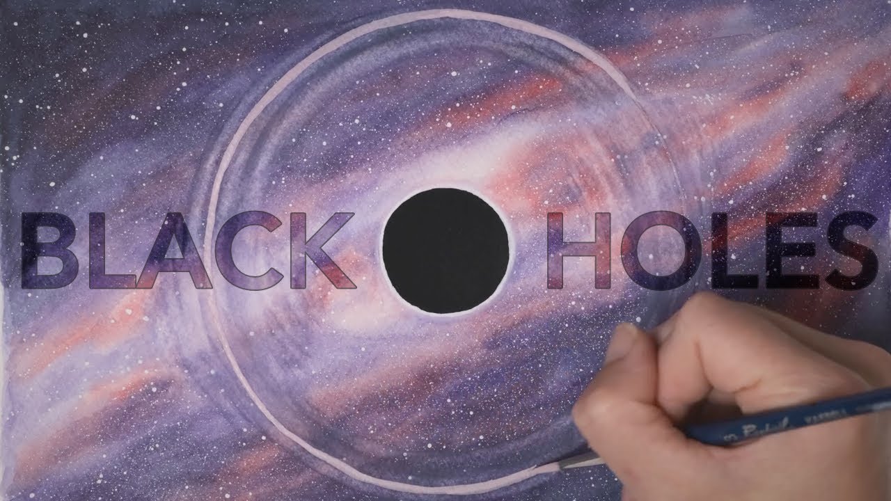 Ap_Theory_IAC's tweet card. A black hole story in watercolours: Facing Infinity