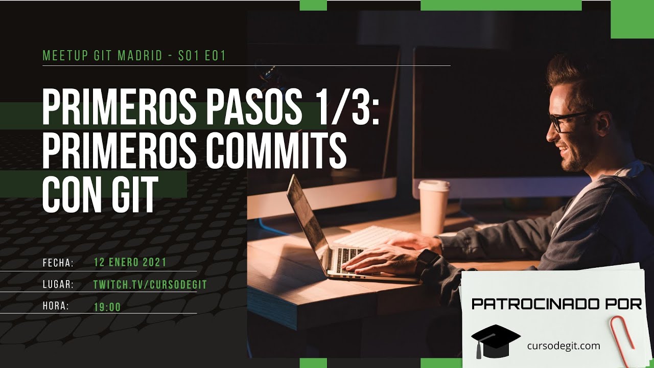 Cursodegit's tweet card. S01E01 Primeros pasos con git 1/3: primeros commits con git