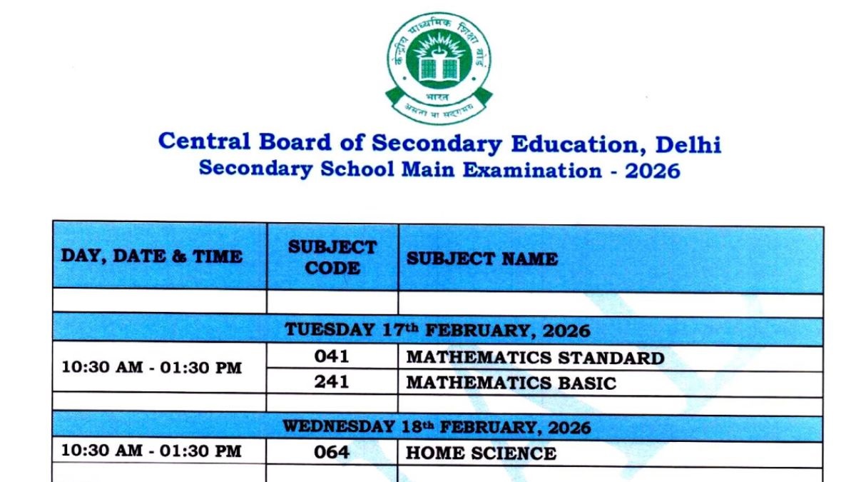 MU27343's tweet card. CBSE date sheet 2026 class 10 and 12 is now available. The board has released the CBSE final date sheet PDF at cbse.gov.in along with several exam guidelines for appearing candidates. Check CBSE...