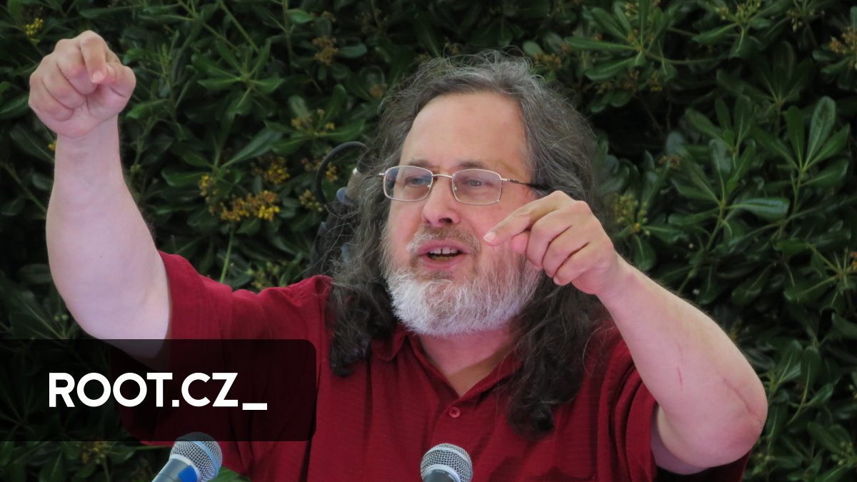 Rootcz's tweet card. Ve středu 7. května 2025 od 16:30 proběhne v aule budovy G na Technické univerzitě v Liberci přednáška Richarda Stallmana o svobodném softwaru a svobodě…
