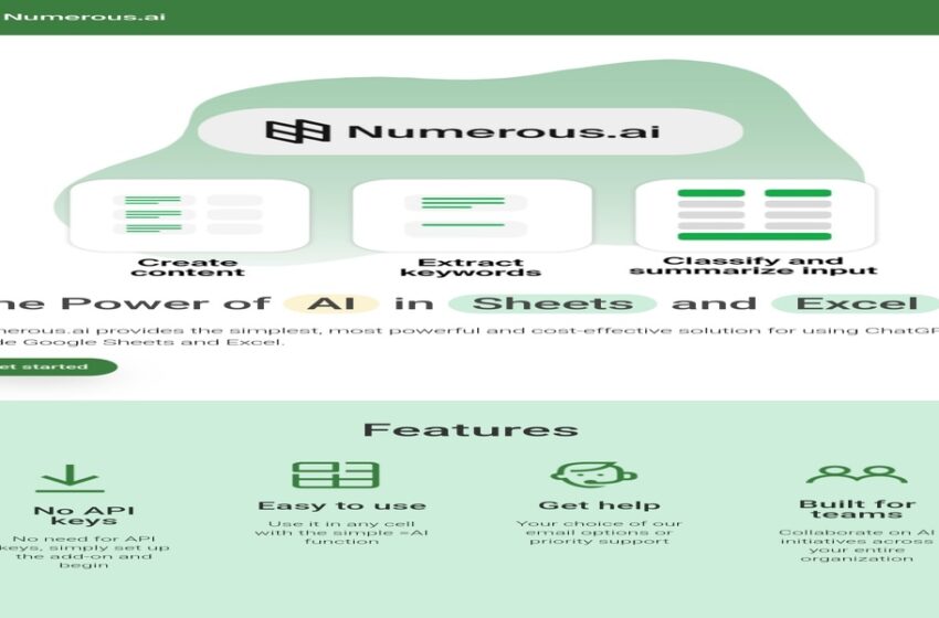 ExcelAr22's tweet card. موقع numerous.ai هي أداة تعتمد على الذكاء الاصطناعي، مصممة لتسهيل عمل جدول اكسل بالذكاء الاصطناعي في Excel وGoogle Sheets. ما الذى يمكنك فعله من خلال اداة numerous.ai عمل جدول اكسل بالذكاء الاصطناع...