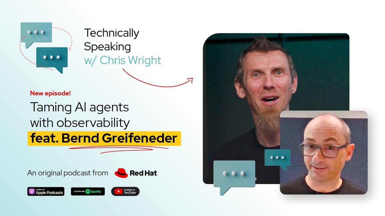 kernelcdub's tweet card. Taming AI agents with observability ft. Bernd Greifeneder | Technic...