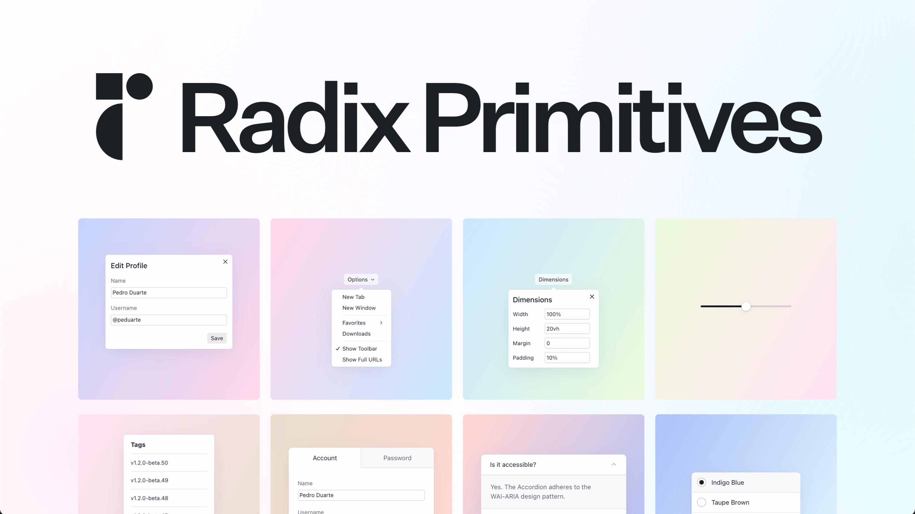radix_ui's tweet card. Radix Primitives releases and their changelogs.