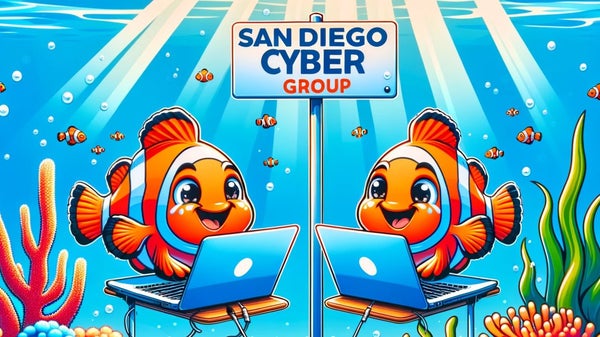 dspark's tweet card. This is a fun meetup for the cyber community in San Diego. Co-hosted by David Spark of the CISO Series Podcast and Rick McElroy. We'll have conversation about cyber, a few