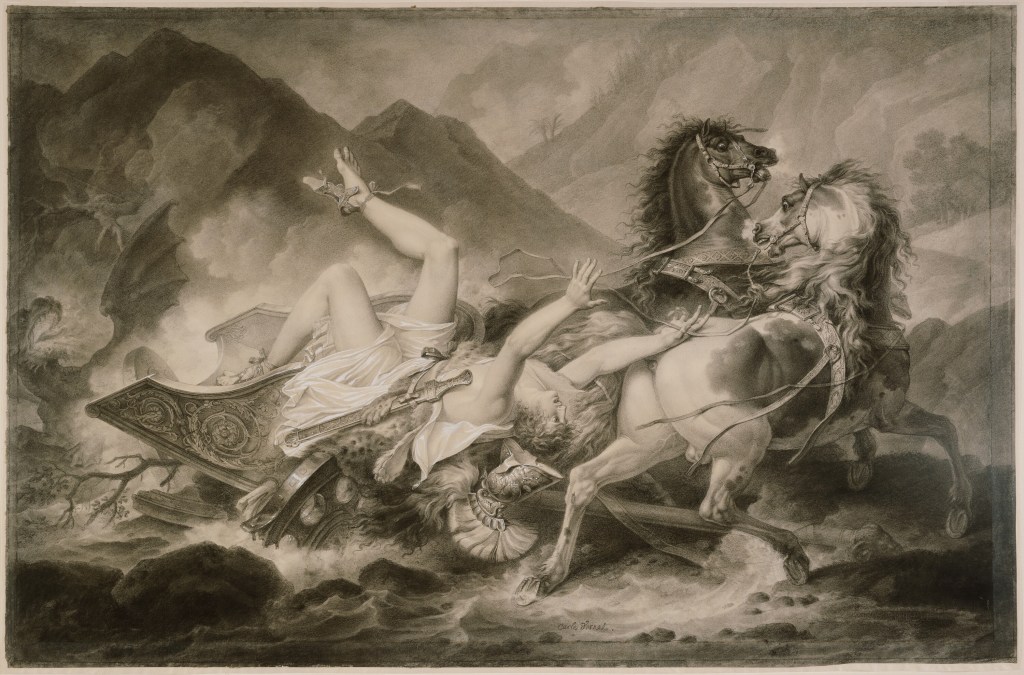 rogueclassicist's tweet card. This artwork, by the French artist Carle Vernet (1758 – 1836), depicts the death of Hippolytus (or Hippolytos) from Greek mythology. According to the ancient tales, Hippolytus was a son of King...