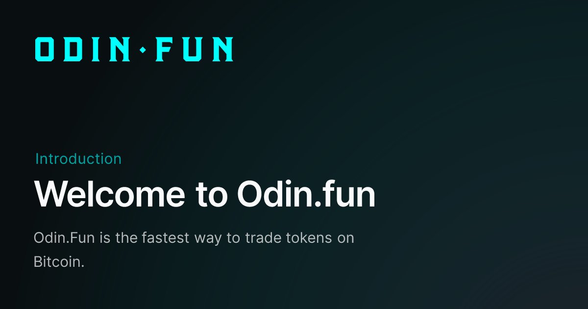 Odin_GodOfRunes's tweet card. Odin.Fun is the fastest way to trade tokens on Bitcoin.