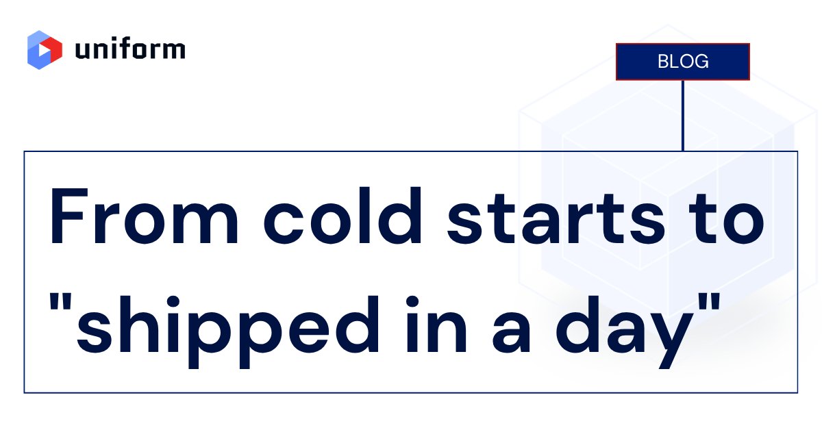 UniformDev's tweet card. The cold start problem is the delta between vision and execution, the gap between what you want to build and having it ready to refine, test, and ship. It isn't inevitable. It's a choice, and a...